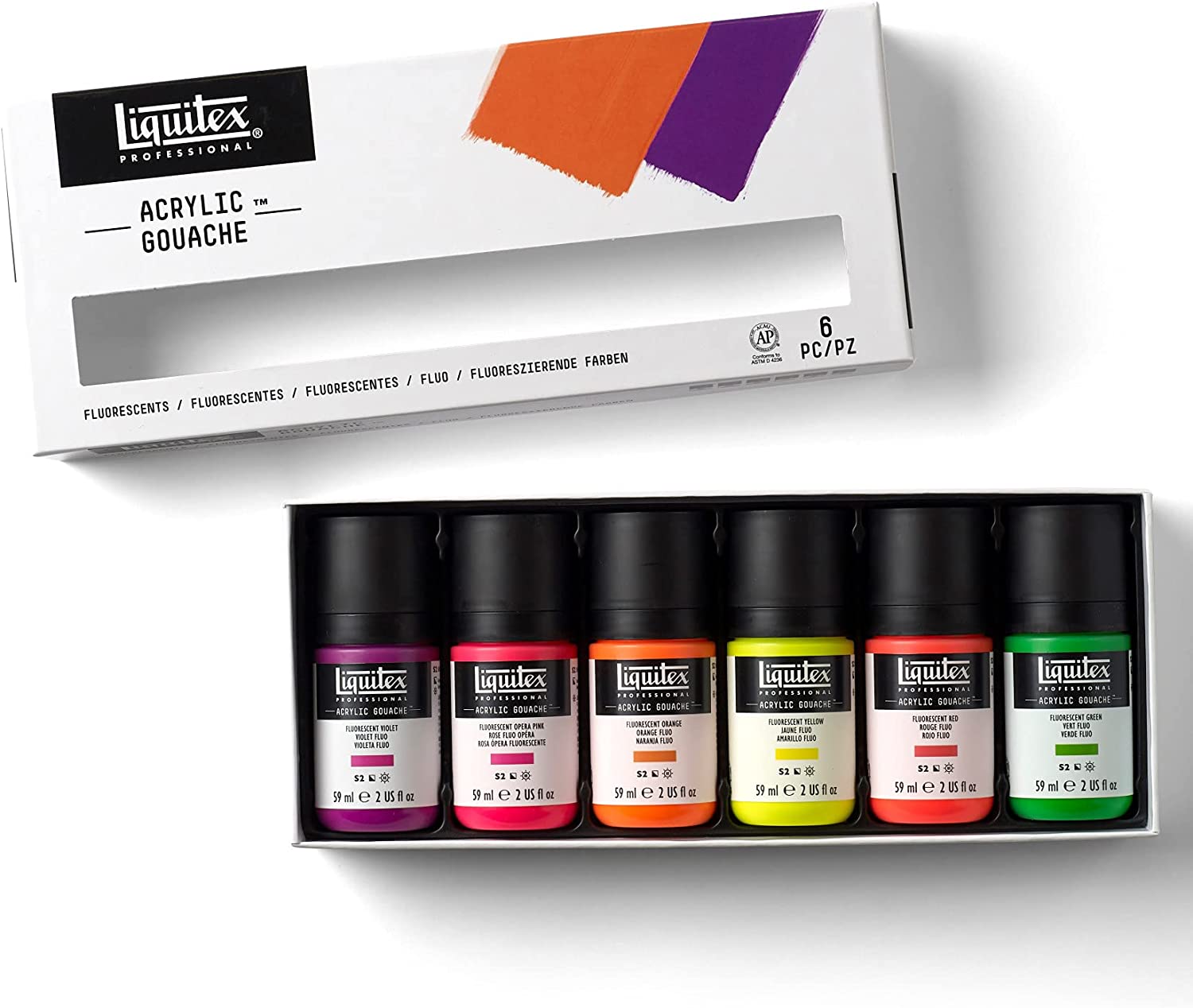 Liquitex Professional Acrylic Gouache Paint, 6 x 59ml (2-oz), Primaries Set - Image 2